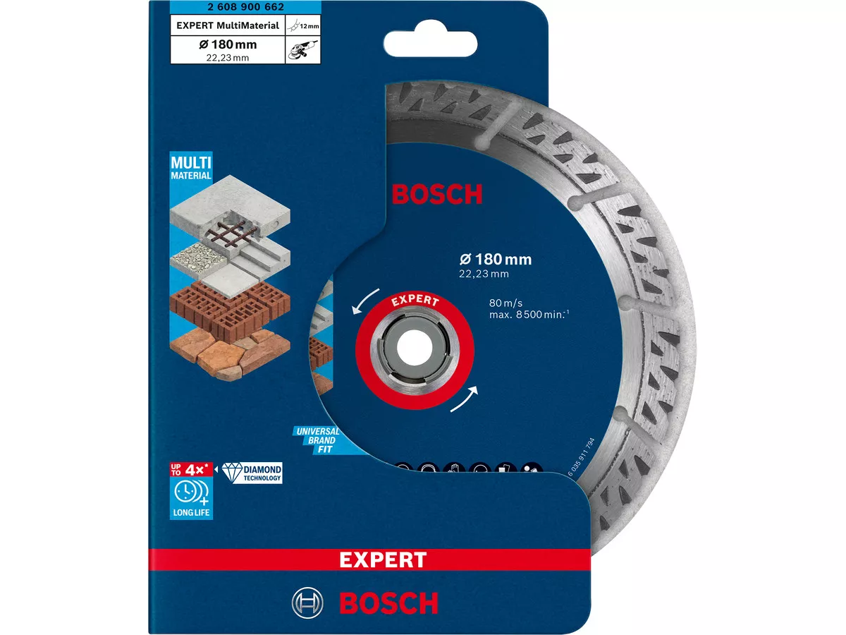 Disque diamanté EXPERT MultiMaterial 180 x 22,23 x 2,4mm Bosch